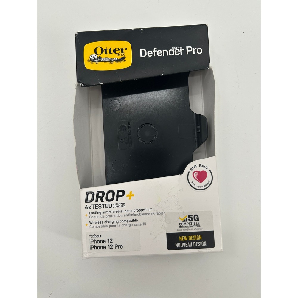 OtterBox Defender Pro iPhone 12 iPhone 12 Pro Case Black Rugged Holster Clip NWT